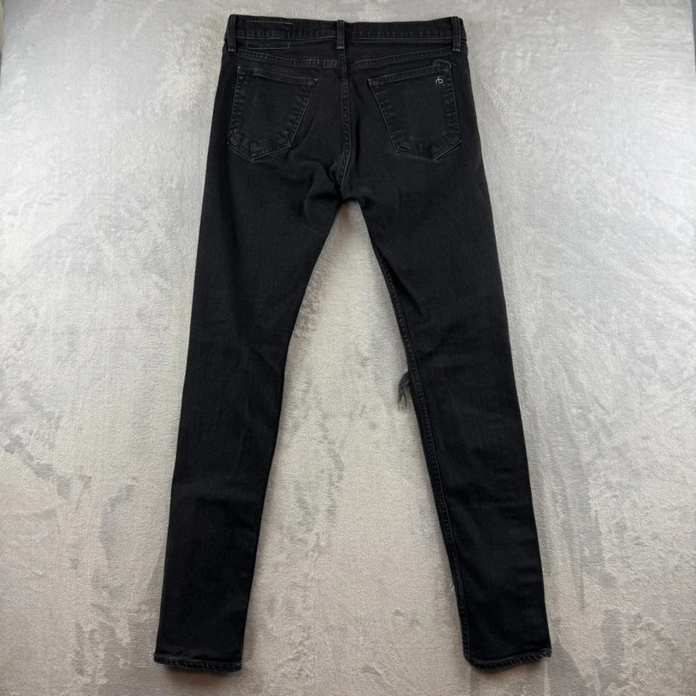 Rag & Bone Jeans Mens 32 Black Fit 1 Extra Slim Distressed Denim